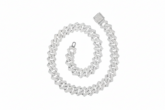 77̶7 Club "Ice Flow" 10mm Moissanite Miami Cuban Link – Solid 925 Silver