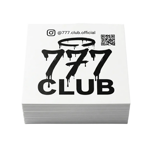 77̶7 CLUB Official Streetwear Sticker - 3x3 Square Vinyl Decal - Limited Edition